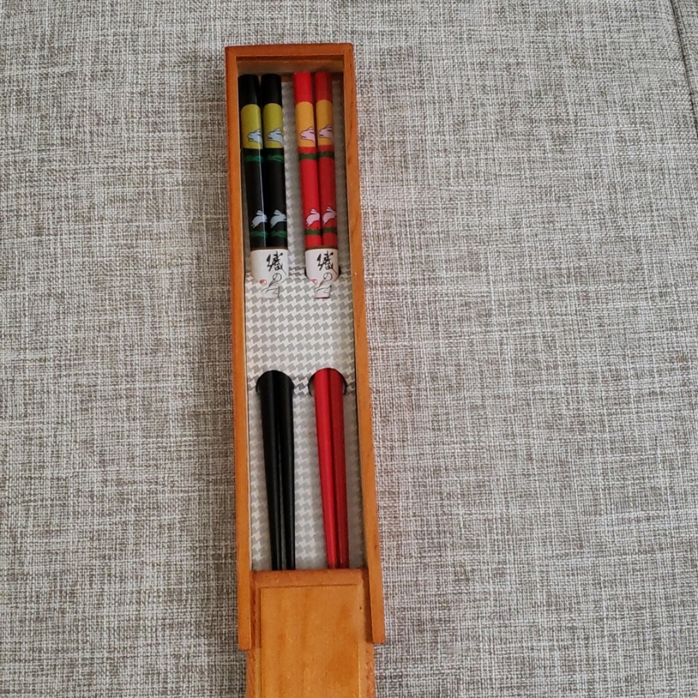 Chopsticks in wooden box